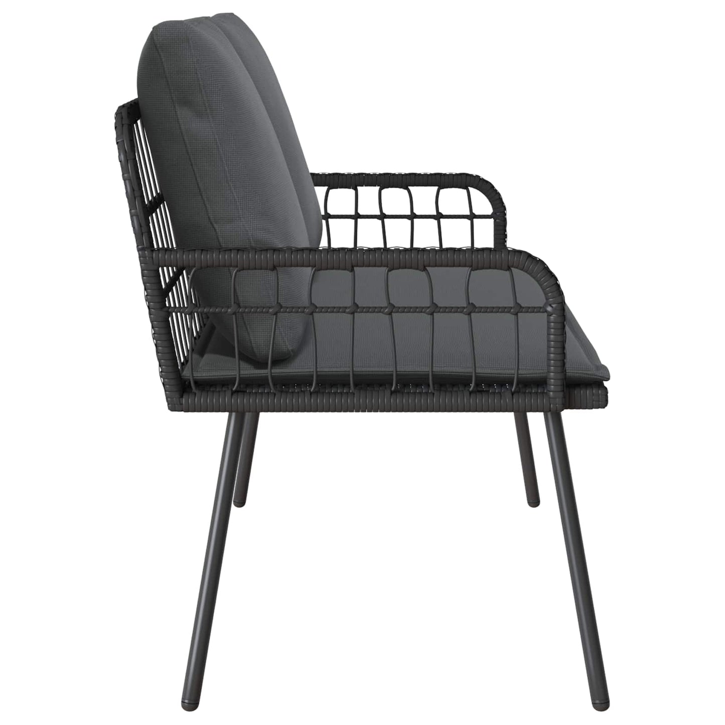 vidaXL Παγκάκι κήπου με μαξιλάρι Ανθρακί 114 x 64 x 90 εκ. Ατσάλι