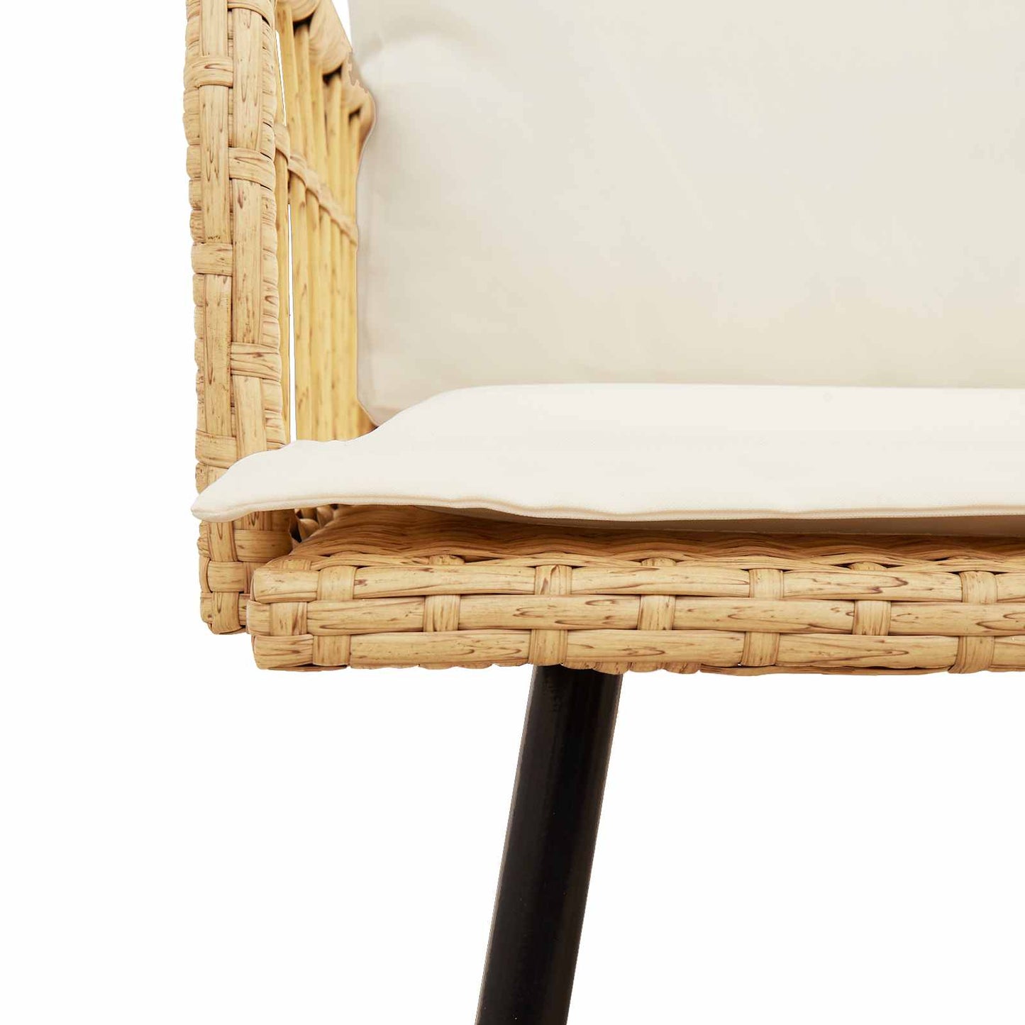 vidaXL Παγκάκι κήπου με μαξιλάρι Φύση 114 x 64 x 90 εκ. Ατσάλι