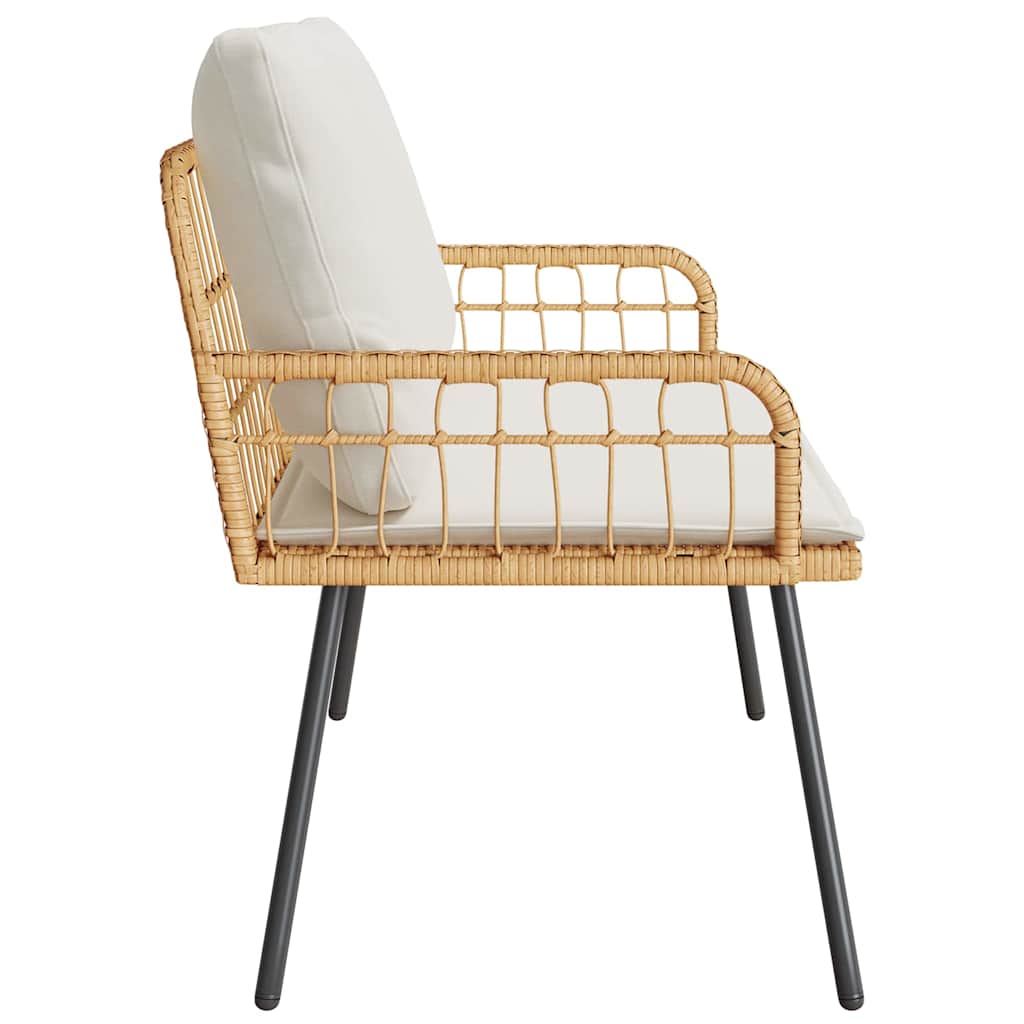 vidaXL Παγκάκι Κήπου Φυσικό 114x64x78 εκ. Πολυ Ρατάν