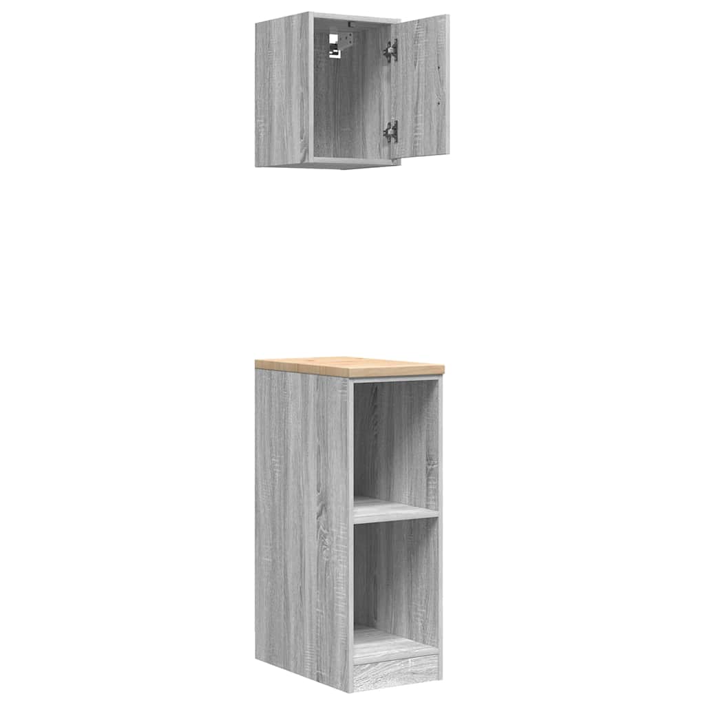 vidaXL ντουλάπια γκαράζ 2 τεμ. Γκρι Sonoma από Επεξεργασμένο Ξύλο