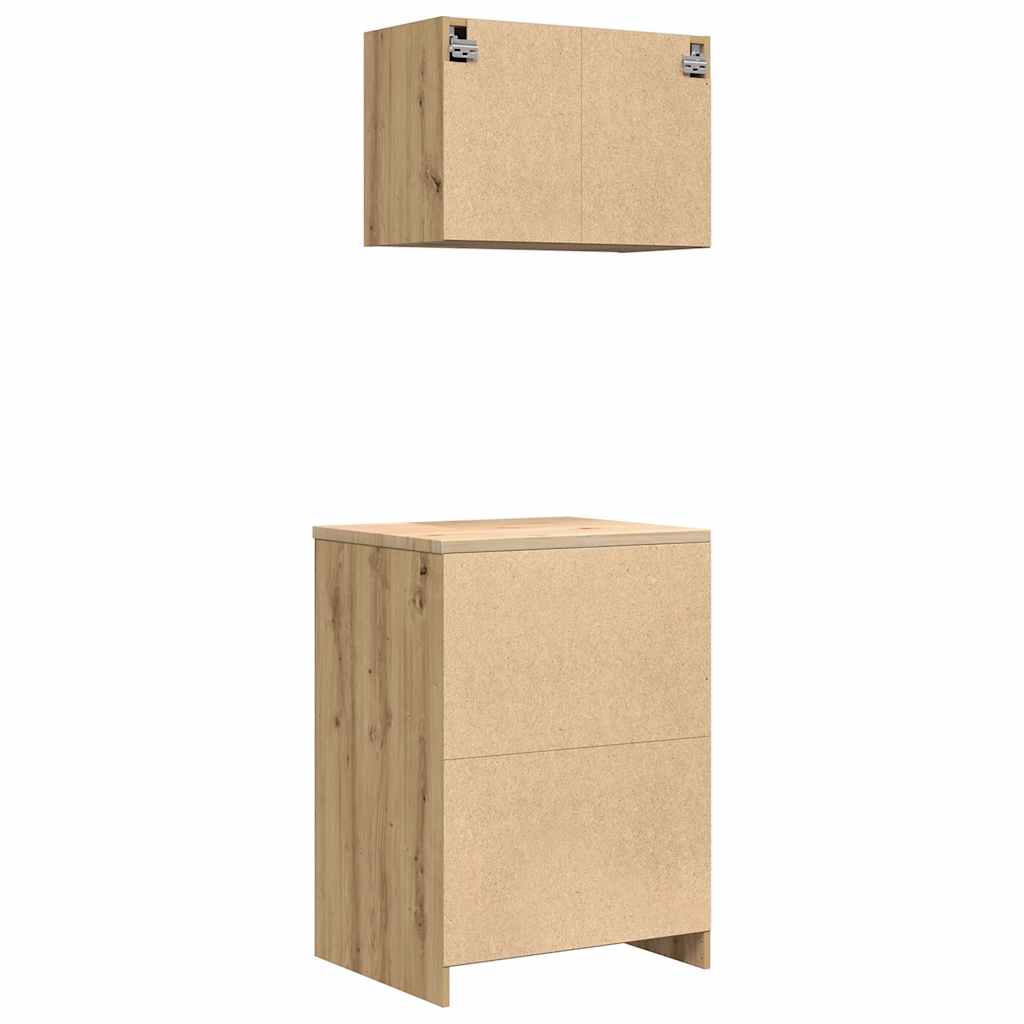 vidaXL ντουλάπια γκαράζ 2 τεμ. Artisan Δρυς από Επεξεργασμένο Ξύλο