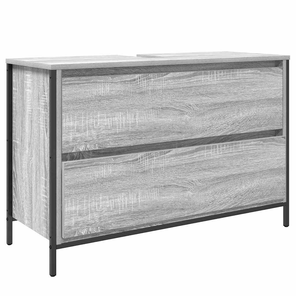 Σετ επίπλων μπάνιου 3 τεμαχίων vidaXL Γκρι Σομπόνα Επεξεργασμένο ξύλο