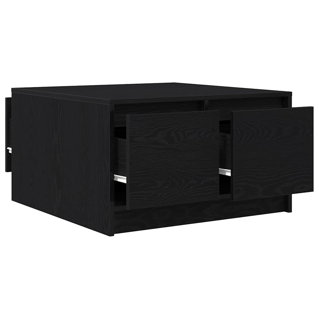 vidaXL Τραπεζάκι σαλονιού με συρτάρια Μαύρη βελανιδιά 70,5x70x40 εκ.