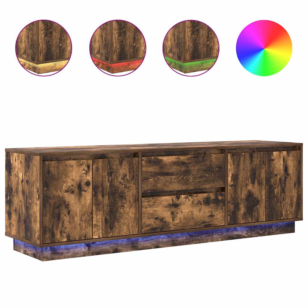 vidaXL Έπιπλο Τηλεόρασης με LED Καπνιστή Δρυς 160,5x41x50 εκ.