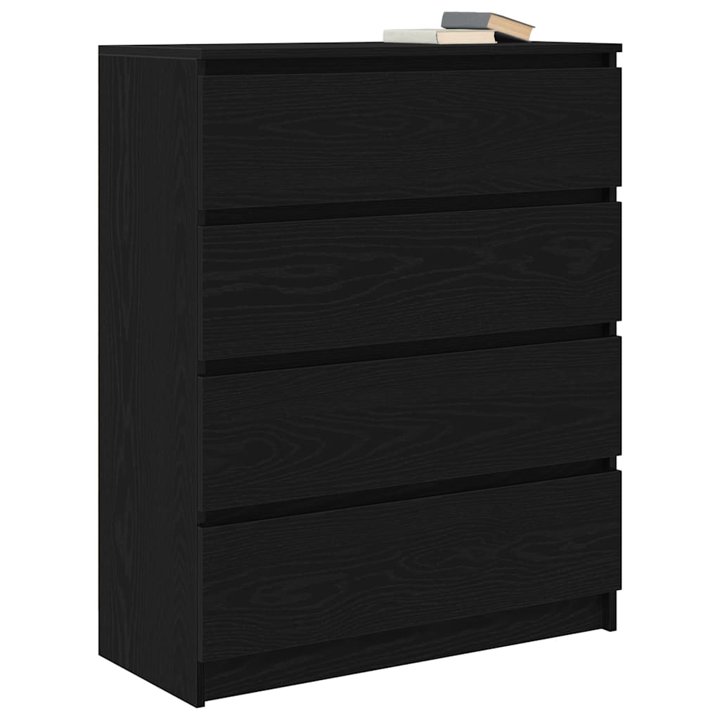 vidaXL Sideboard Μαύρη βελανιδιά 80x35x99 cm Κατασκευασμένο ξύλο