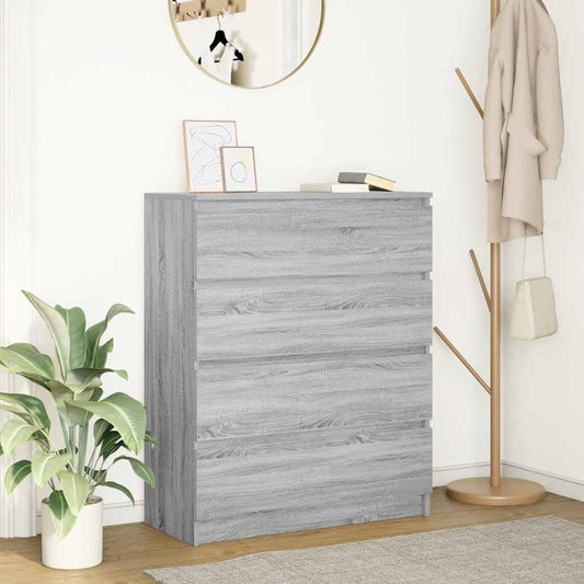 vidaXL Sideboard Grey Sonoma 80x35x99 cm Ξύλινο μηχανουργικό ξύλο