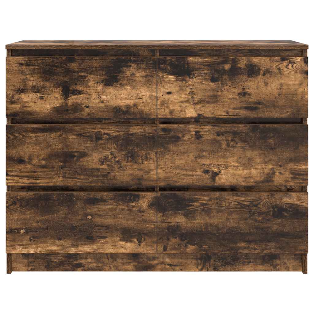 vidaXL Sideboard Καπνιστή δρυς 100x35x76 cm Κατασκευασμένο ξύλο