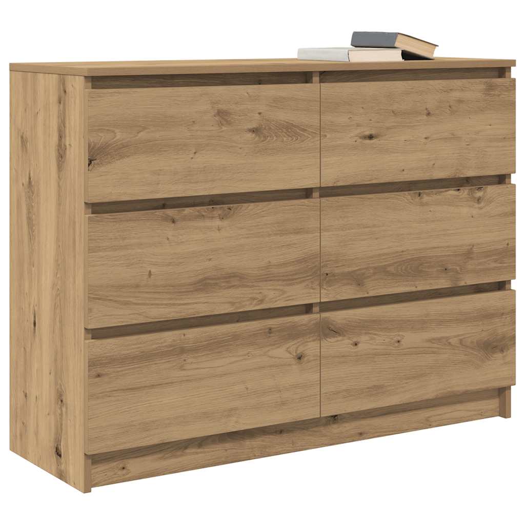 vidaXL Sideboard Artisan Oak 100x35x76 cm Κατασκευασμένο ξύλο