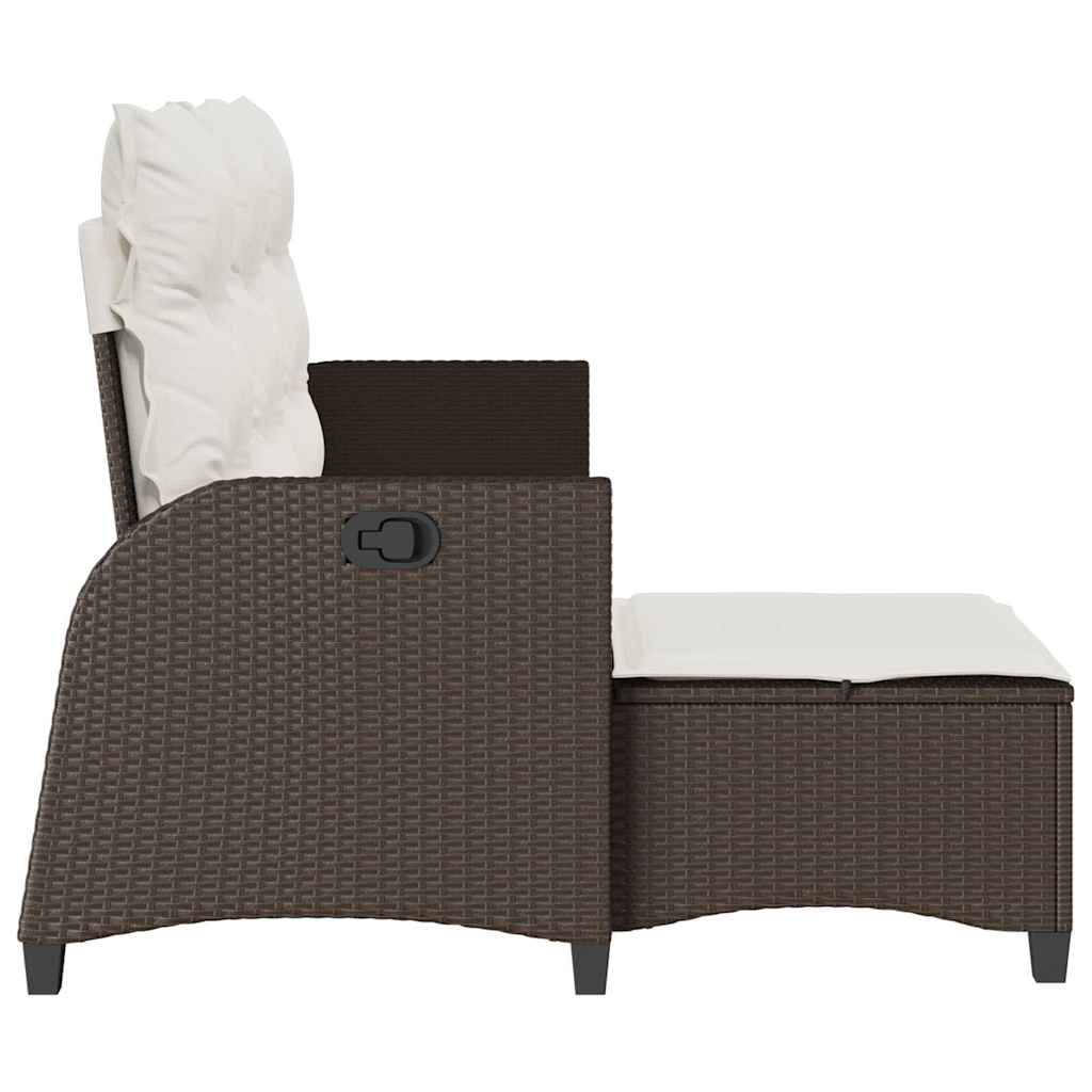 vidaXL Ανακλινόμενος καναπές κήπου με μαξιλάρια σε σχήμα L Brown