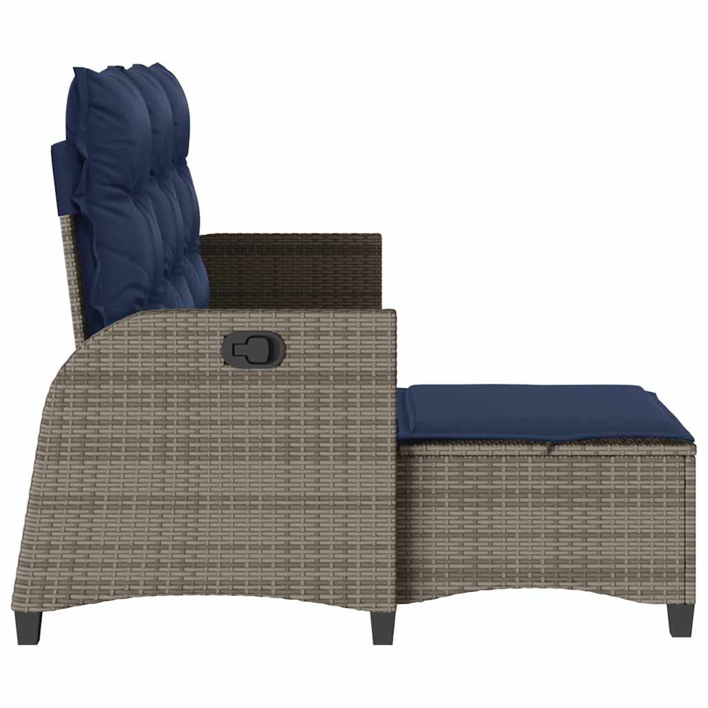 vidaXL Ανακλινόμενος καναπές κήπου με μαξιλάρια σε σχήμα L Γκρι