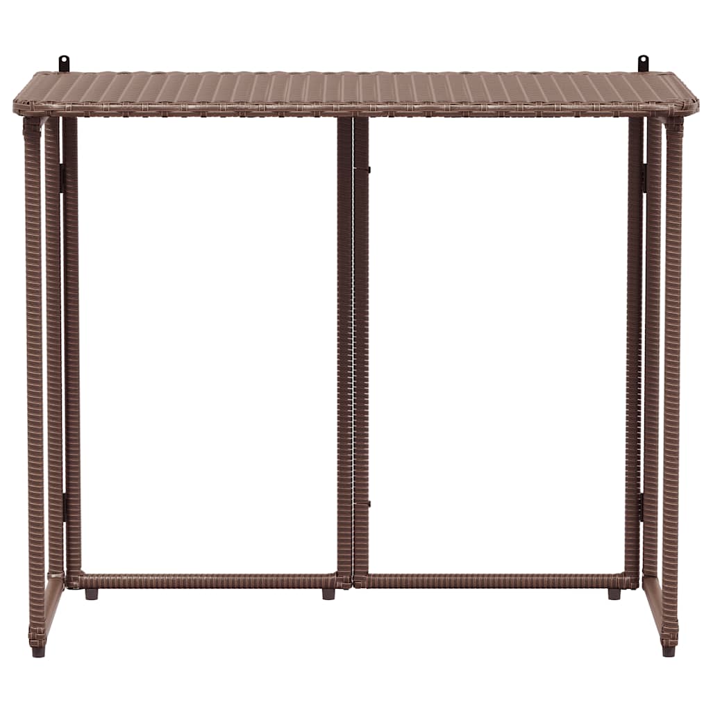 vidaXL Πτυσσόμενο τραπέζι κήπου καφέ 90x51x75 cm Poly Rattan