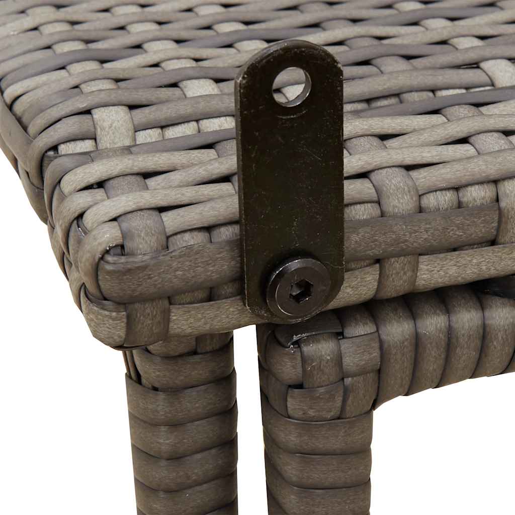 vidaXL Πτυσσόμενο τραπέζι κήπου γκρι 90x51x75 cm Poly Rattan