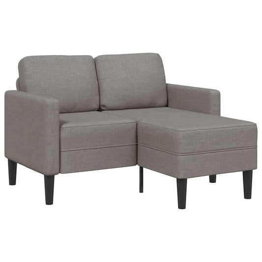 vidaXL 2θέσιος καναπές με καναπέ σε σχήμα L Taupe 125 εκ. ύφασμα