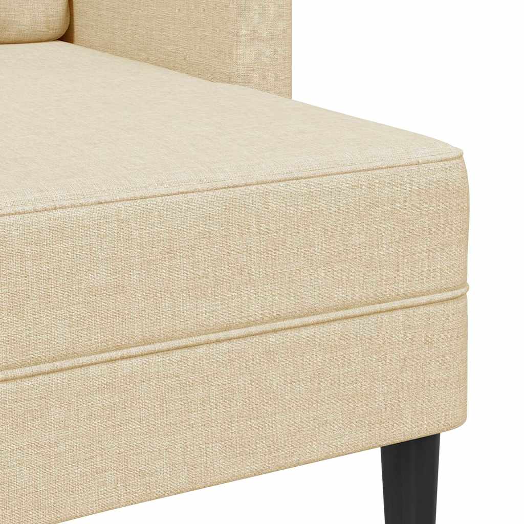 vidaXL 2θέσιος καναπές με καναπέ σε σχήμα L Κρέμα 125 εκ. Ύφασμα