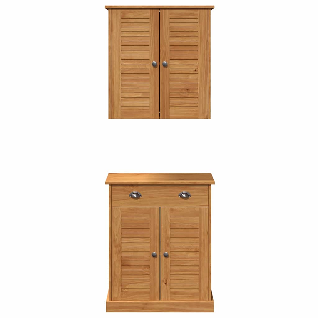 vidaXL Σετ Επίπλων Μπάνιου με συρτάρι με ράφι με αποθήκευση με πόρτα 2 pcs Καφέ 67.5 x 34 x 80 εκ