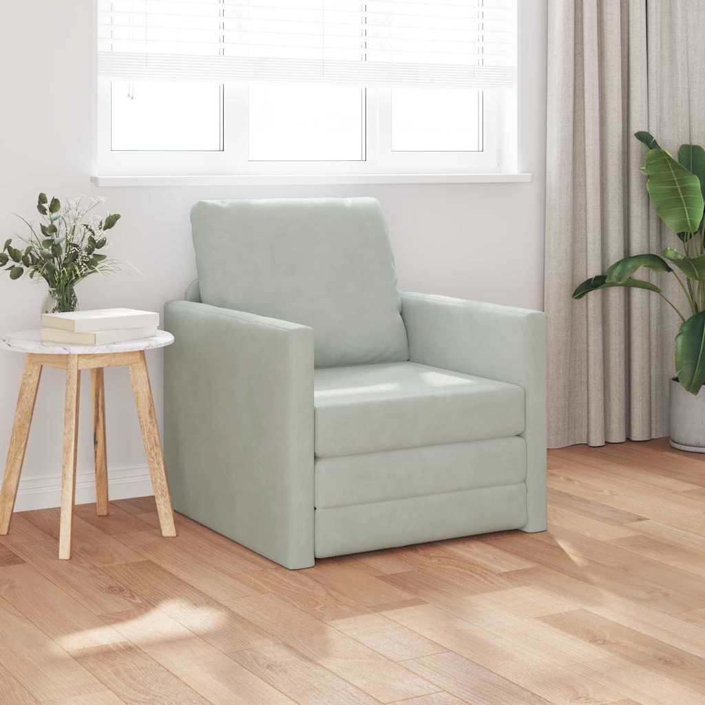 vidaXL Κρεβάτι καναπές 60cm Ανοιχτό γκρι Βελούδο
