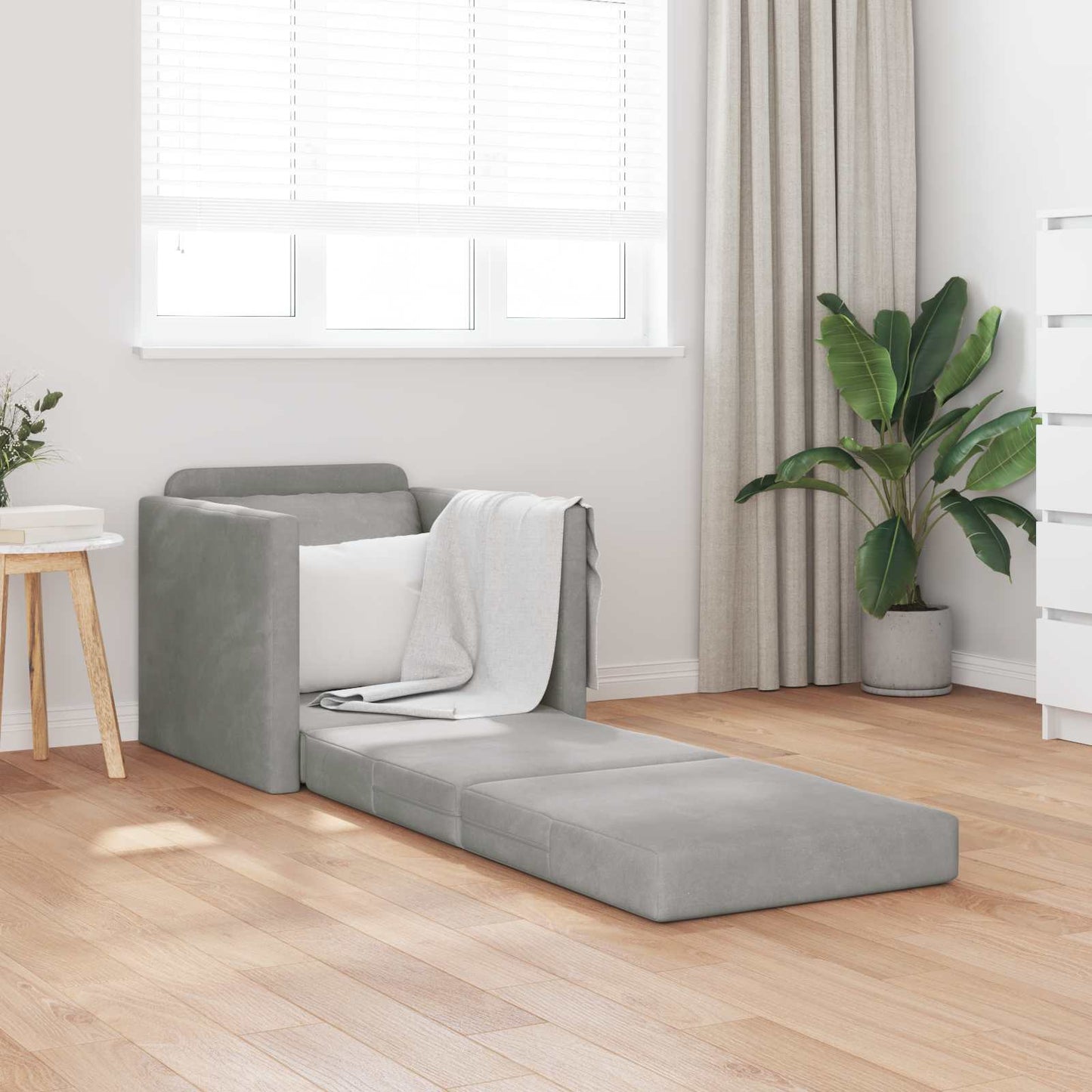 vidaXL Κρεβάτι καναπές 60cm Ανοιχτό γκρι Βελούδο