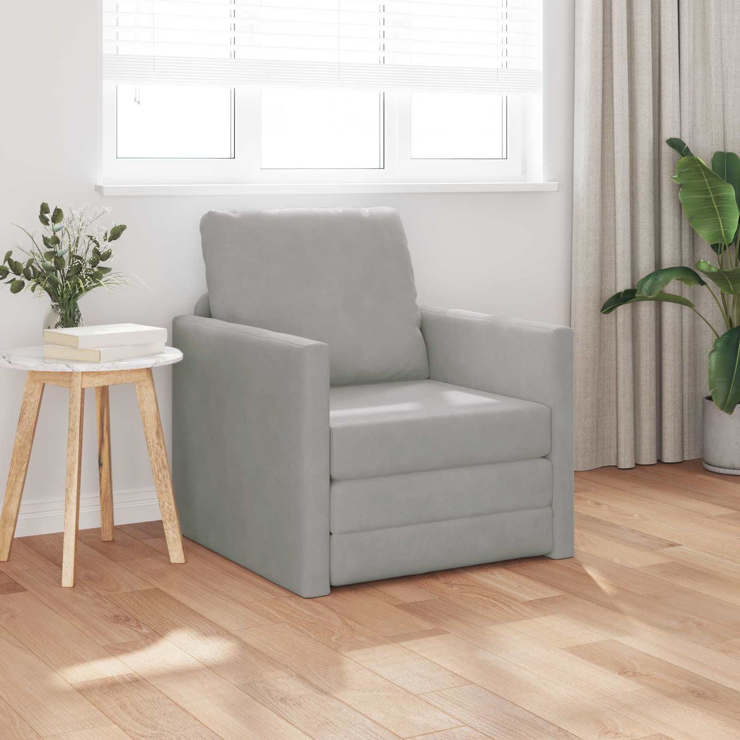vidaXL Κρεβάτι καναπές 60cm Ανοιχτό γκρι Βελούδο