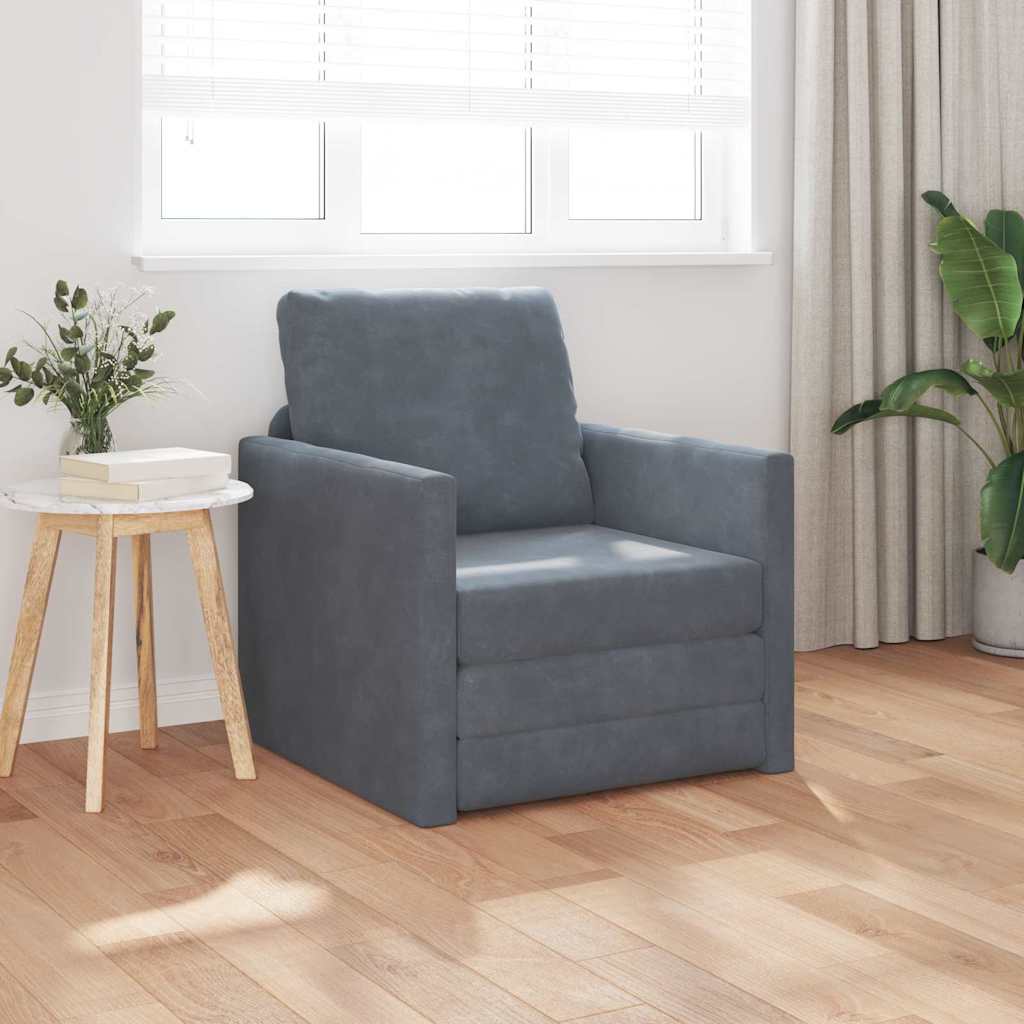 vidaXL Κρεβάτι καναπές 60cm Σκούρο Γκρι Βελούδο