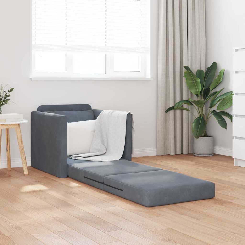 vidaXL Κρεβάτι καναπές 60cm Σκούρο Γκρι Βελούδο