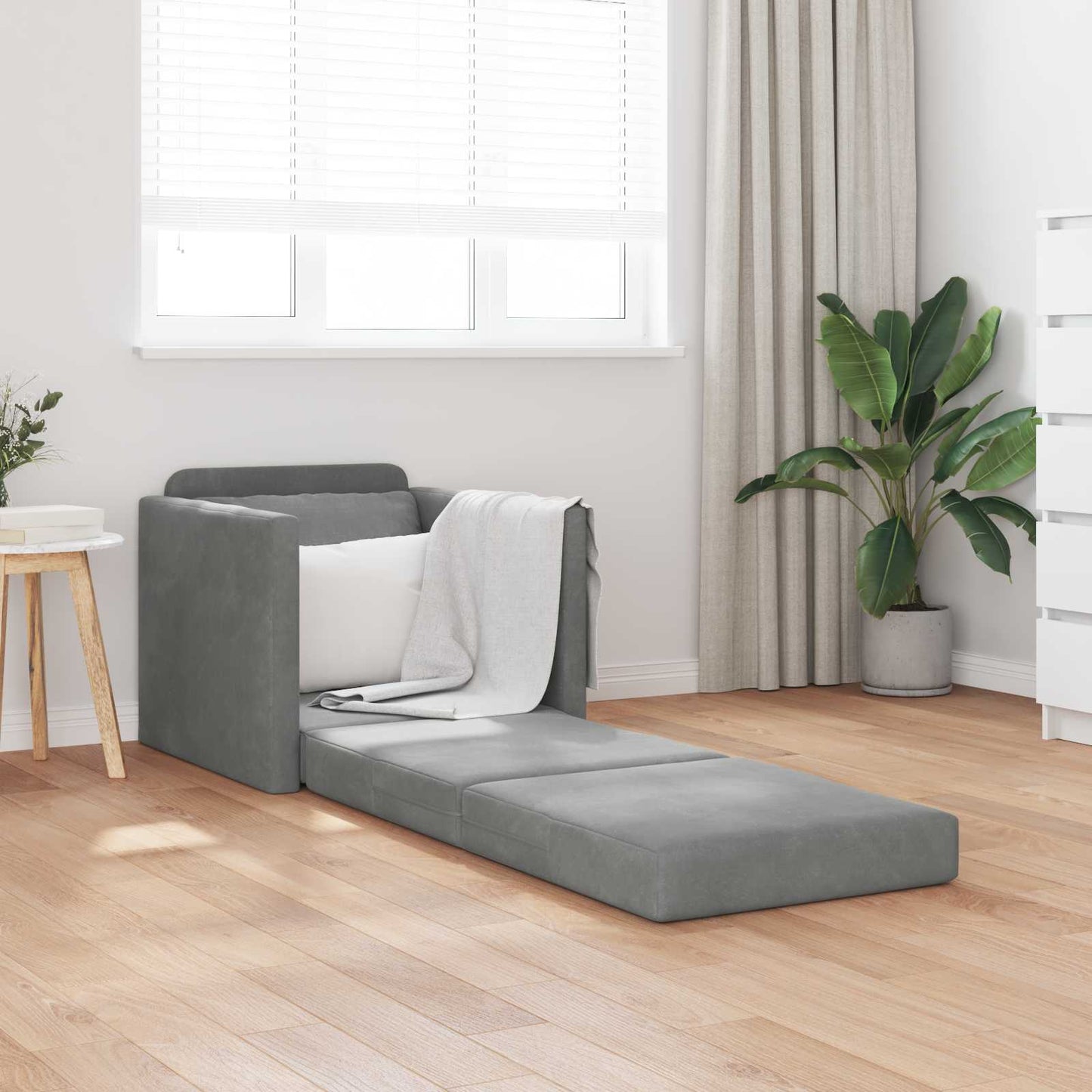 vidaXL Κρεβάτι καναπές 60cm Σκούρο Γκρι Βελούδο