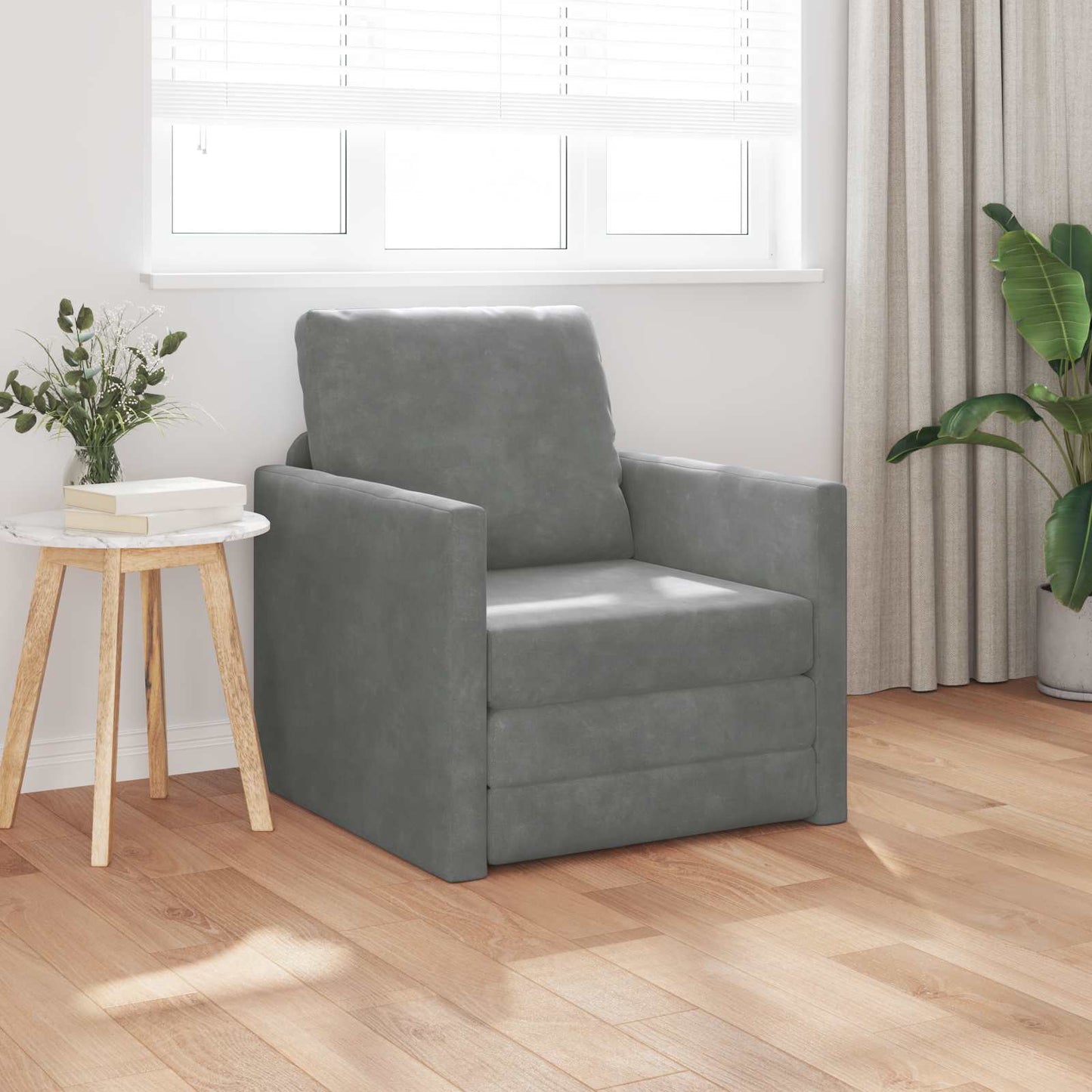 vidaXL Κρεβάτι καναπές 60cm Σκούρο Γκρι Βελούδο