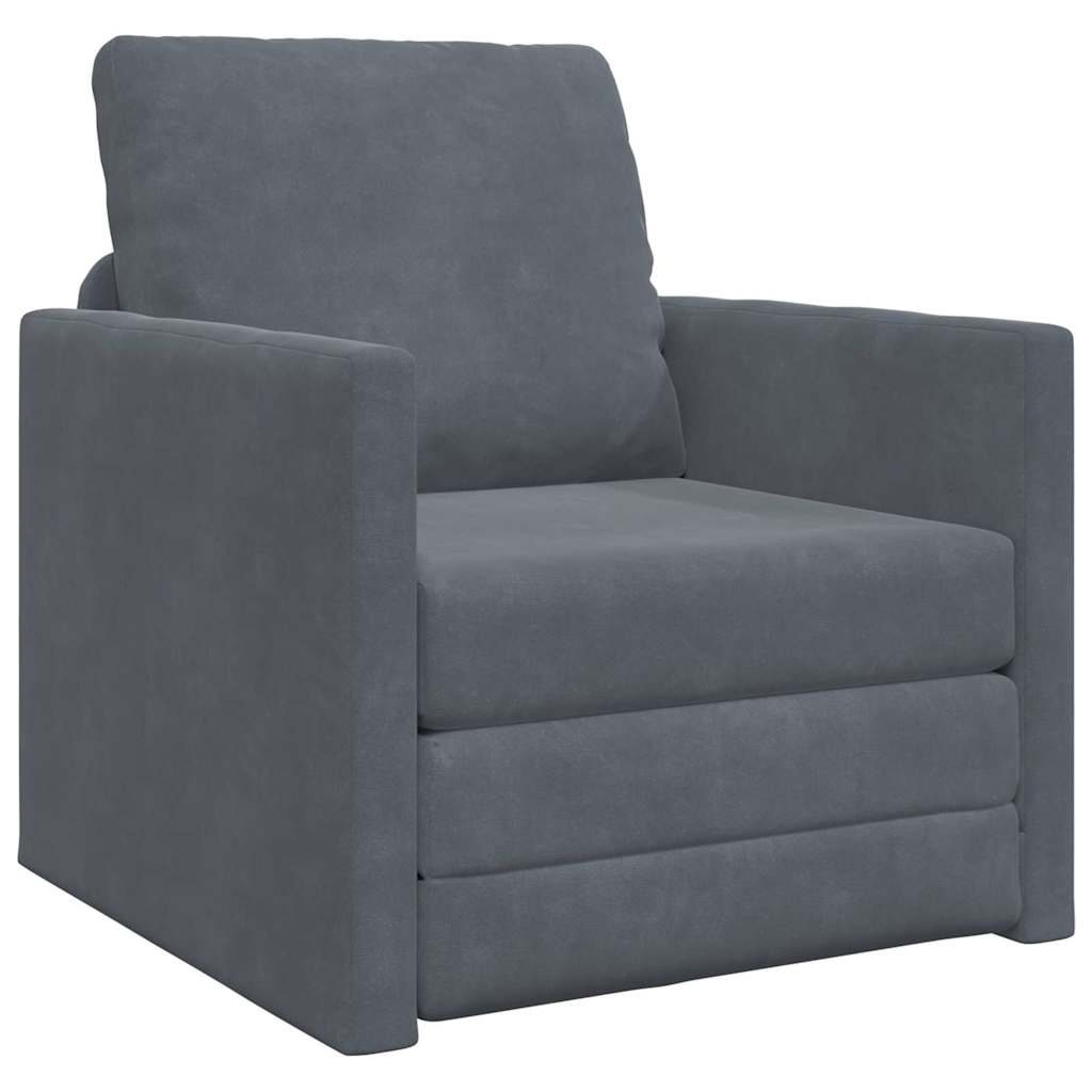 vidaXL Κρεβάτι καναπές 60cm Σκούρο Γκρι Βελούδο