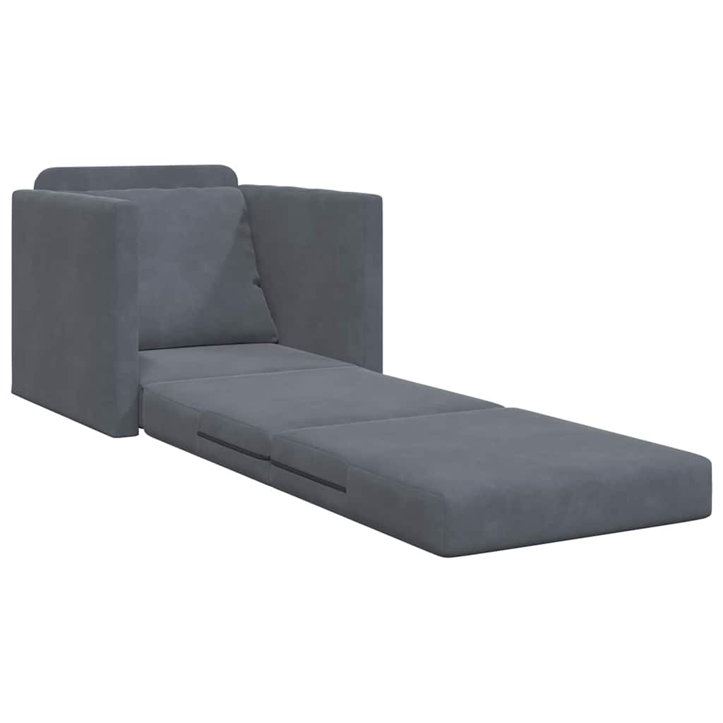 vidaXL Κρεβάτι καναπές 60cm Σκούρο Γκρι Βελούδο