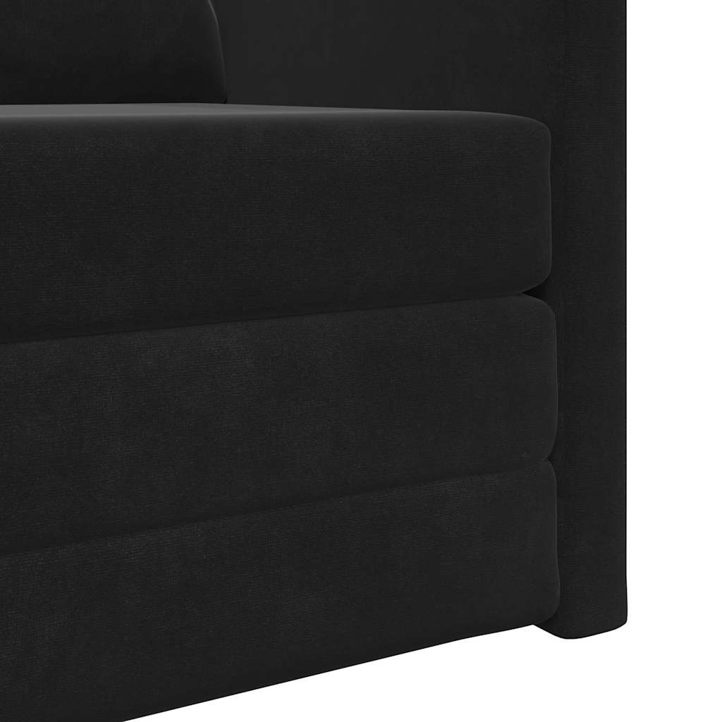 vidaXL Κρεβάτι καναπές Μαύρο 74 x 77 x 81 εκ. Βελούδο