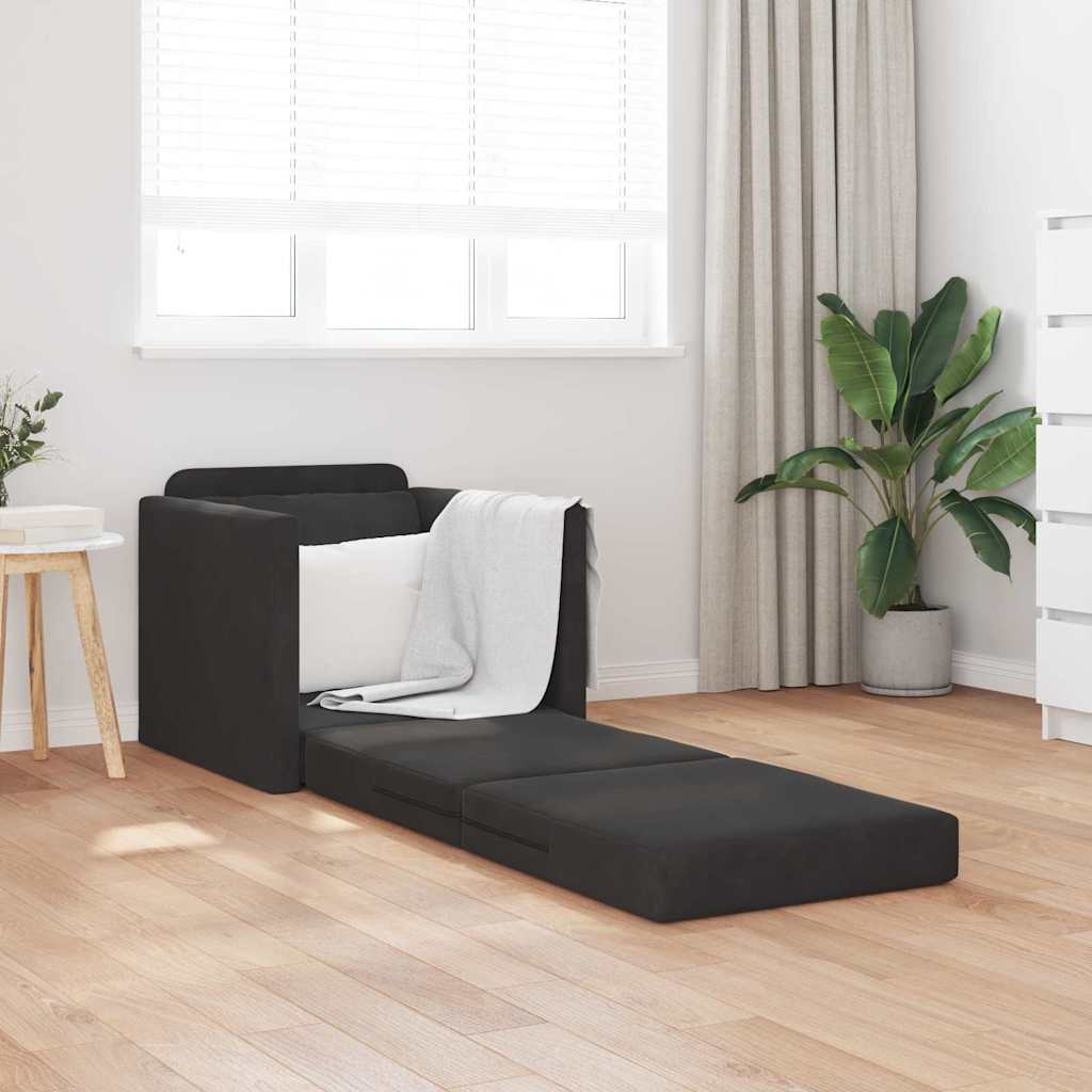 vidaXL Κρεβάτι καναπές Μαύρο 74 x 77 x 81 εκ. Βελούδο