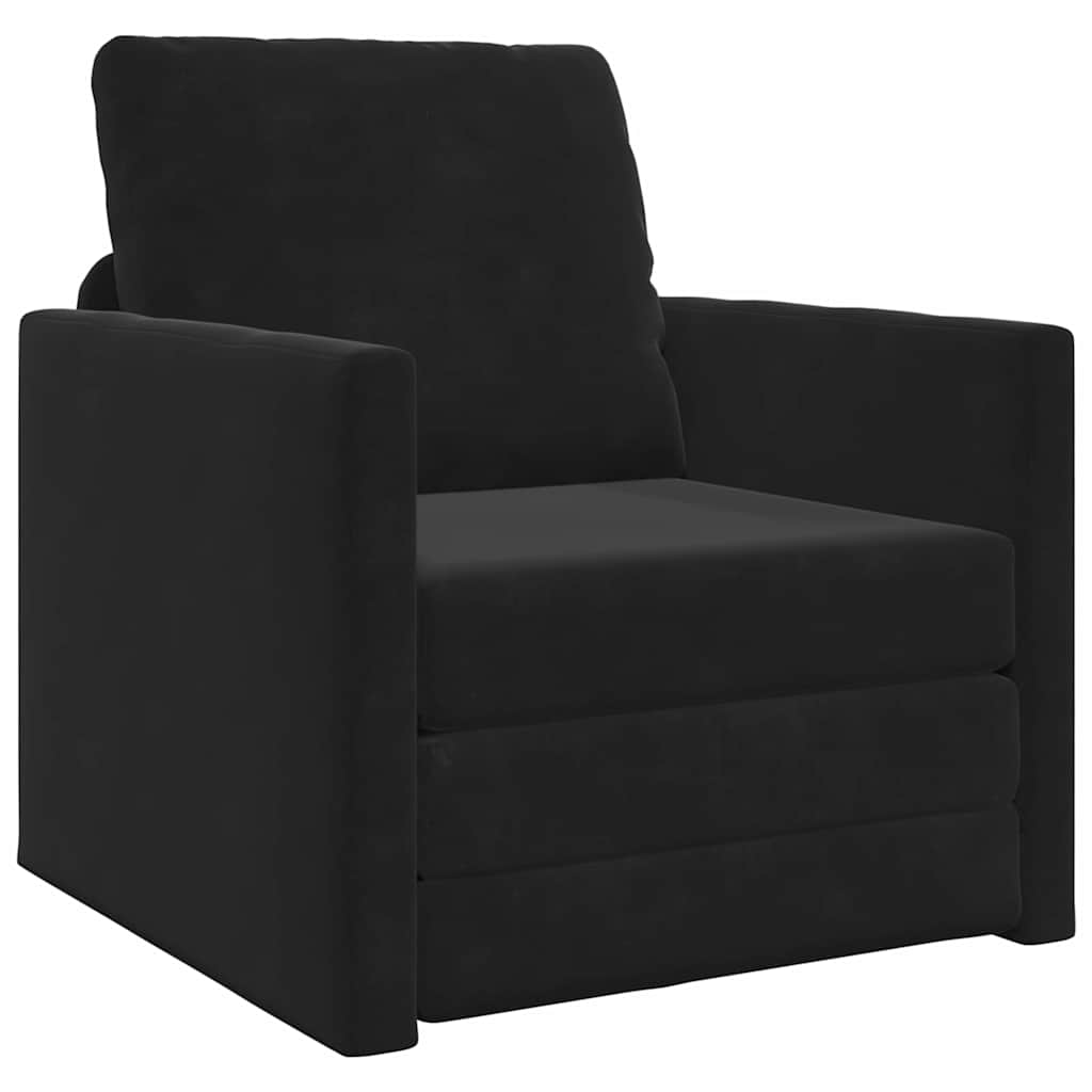 vidaXL Κρεβάτι καναπές Μαύρο 74 x 77 x 81 εκ. Βελούδο