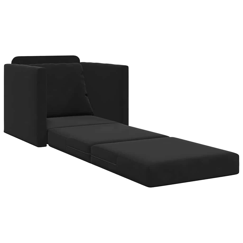 vidaXL Κρεβάτι καναπές Μαύρο 74 x 77 x 81 εκ. Βελούδο