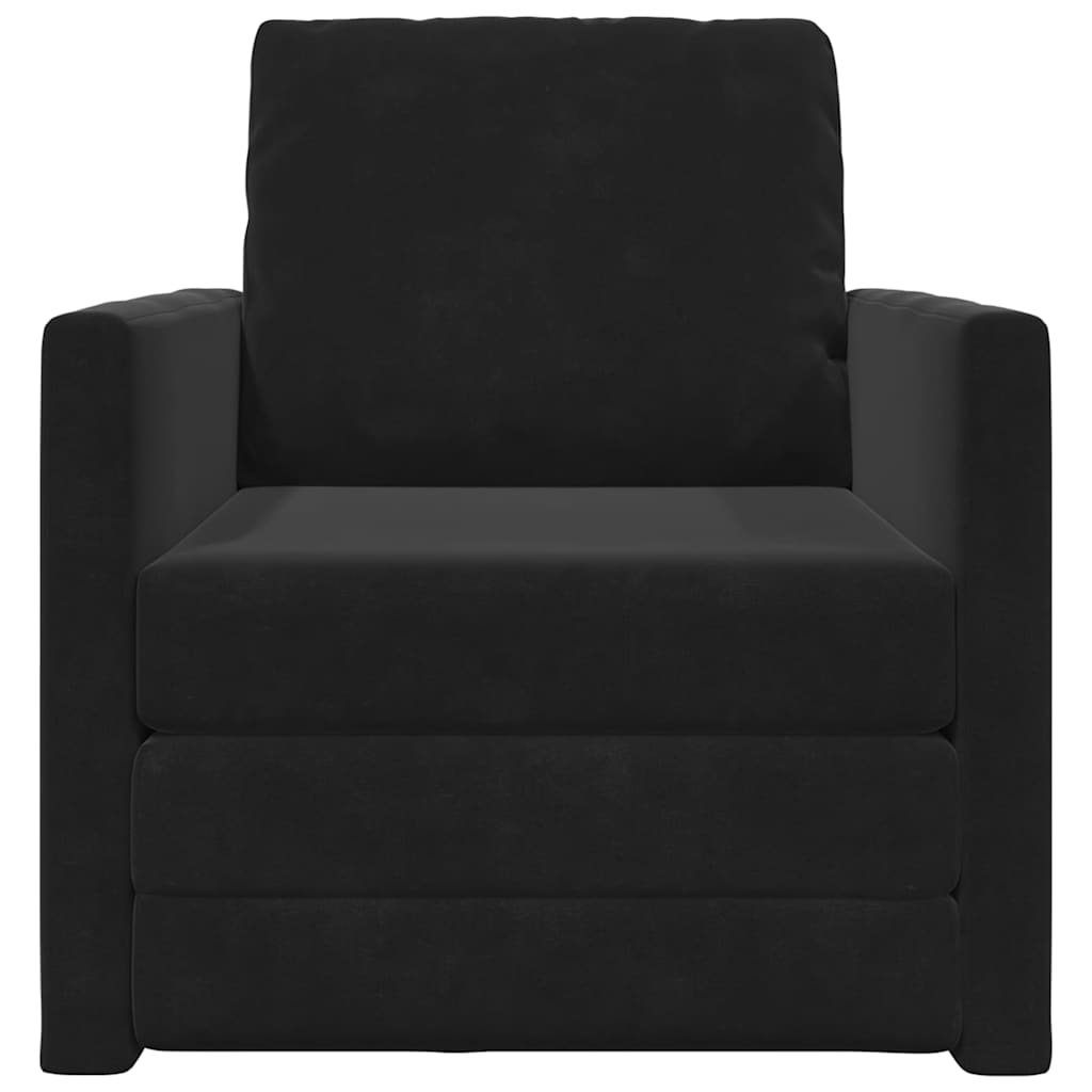 vidaXL Κρεβάτι καναπές Μαύρο 74 x 77 x 81 εκ. Βελούδο