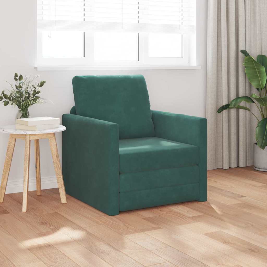 vidaXL Κρεβάτι καναπές 60cm Σκούρο Πράσινο Βελούδο