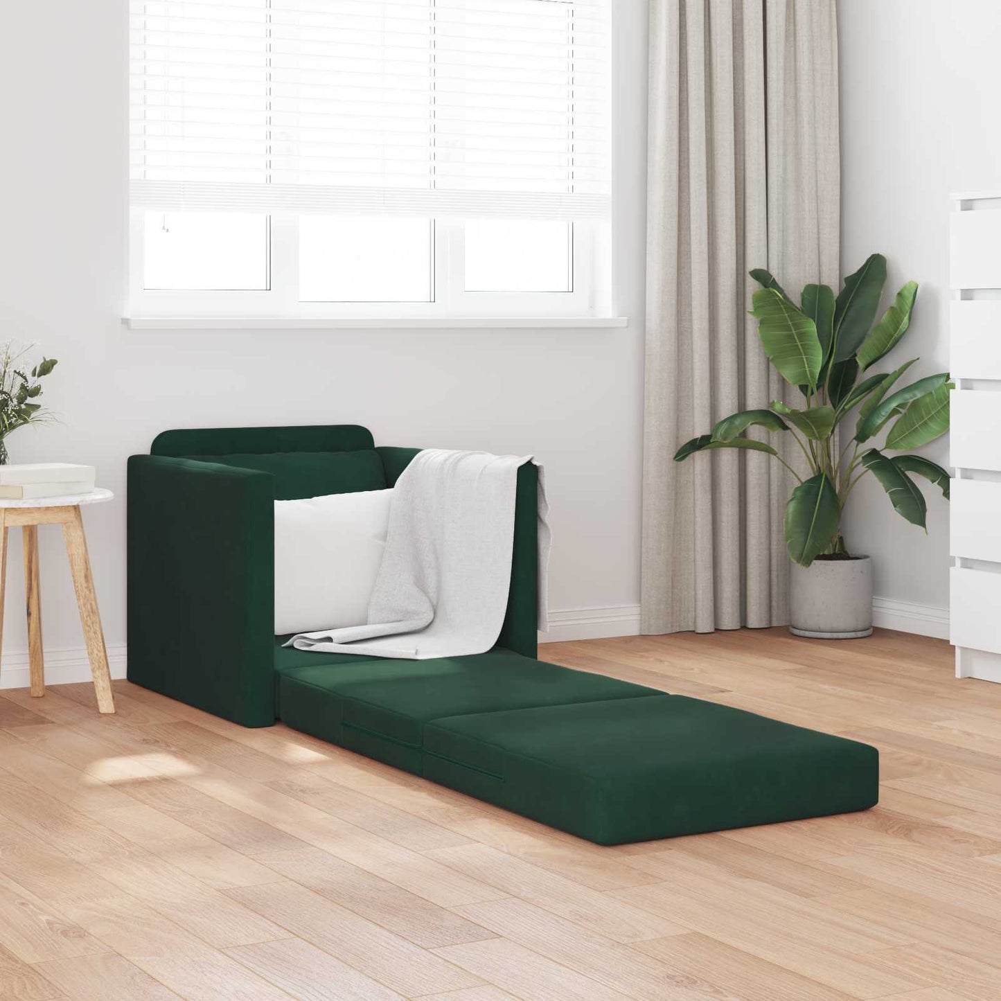 vidaXL Κρεβάτι καναπές 60cm Σκούρο Πράσινο Βελούδο