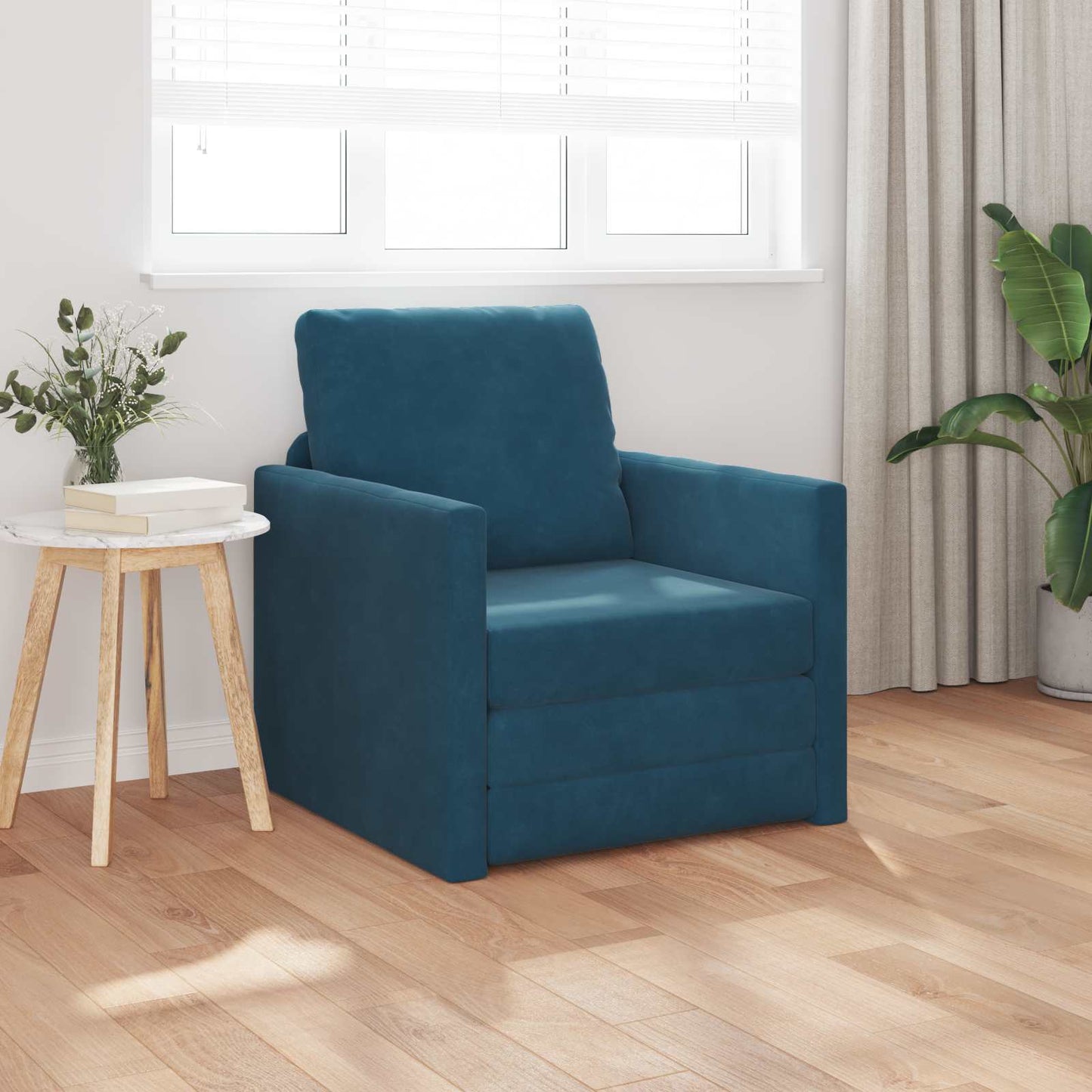 vidaXL Κρεβάτι καναπές Μπλε 74 x 77 x 81 εκ. Βελούδο