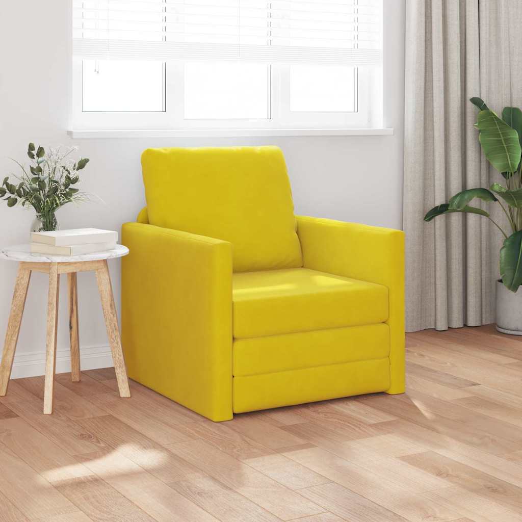 vidaXL Κρεβάτι καναπές 60cm Σκούρο κίτρινο Βελούδο