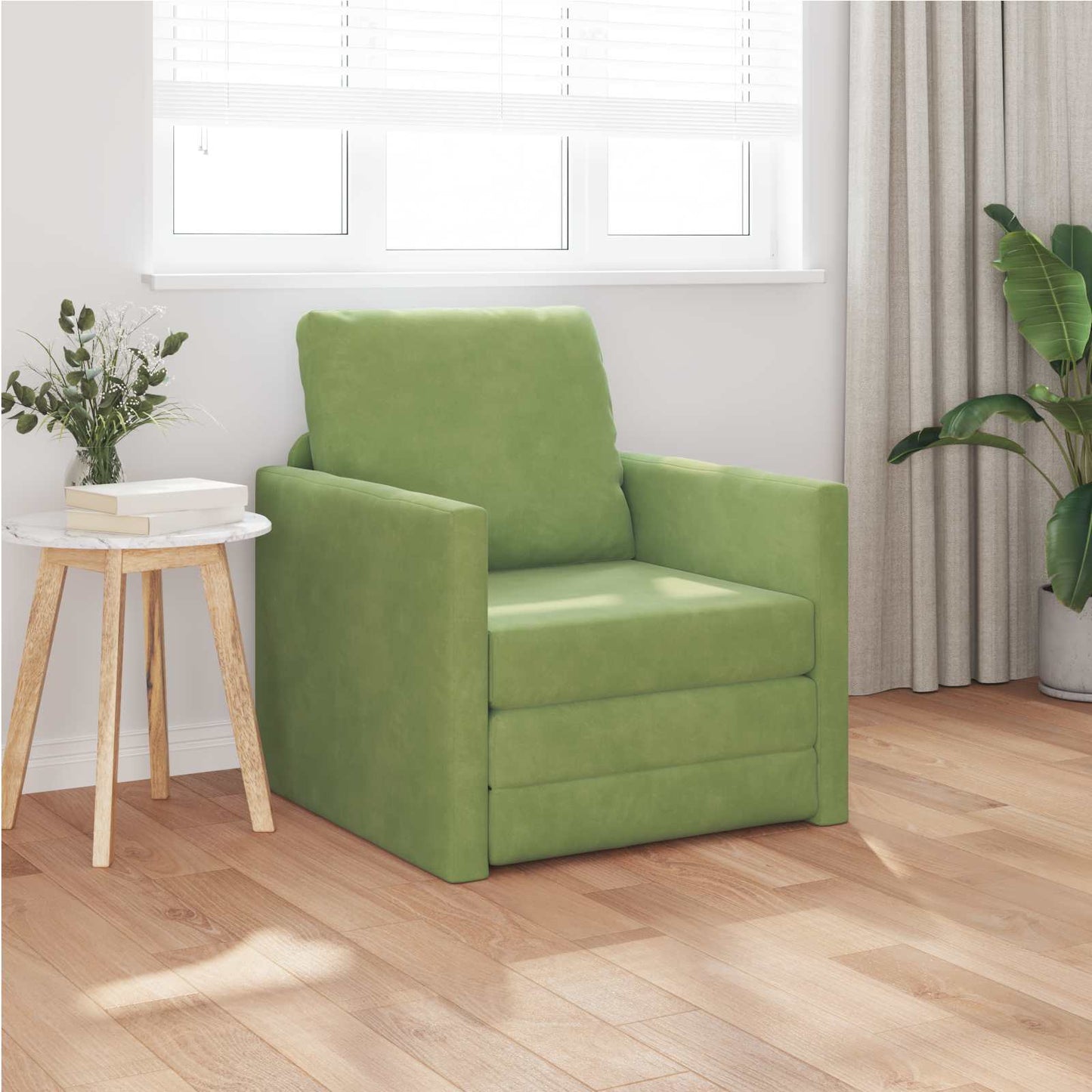 vidaXL Κρεβάτι καναπές Ανοιχτό Πράσινο 74 x 77 x 81 εκ. Βελούδο