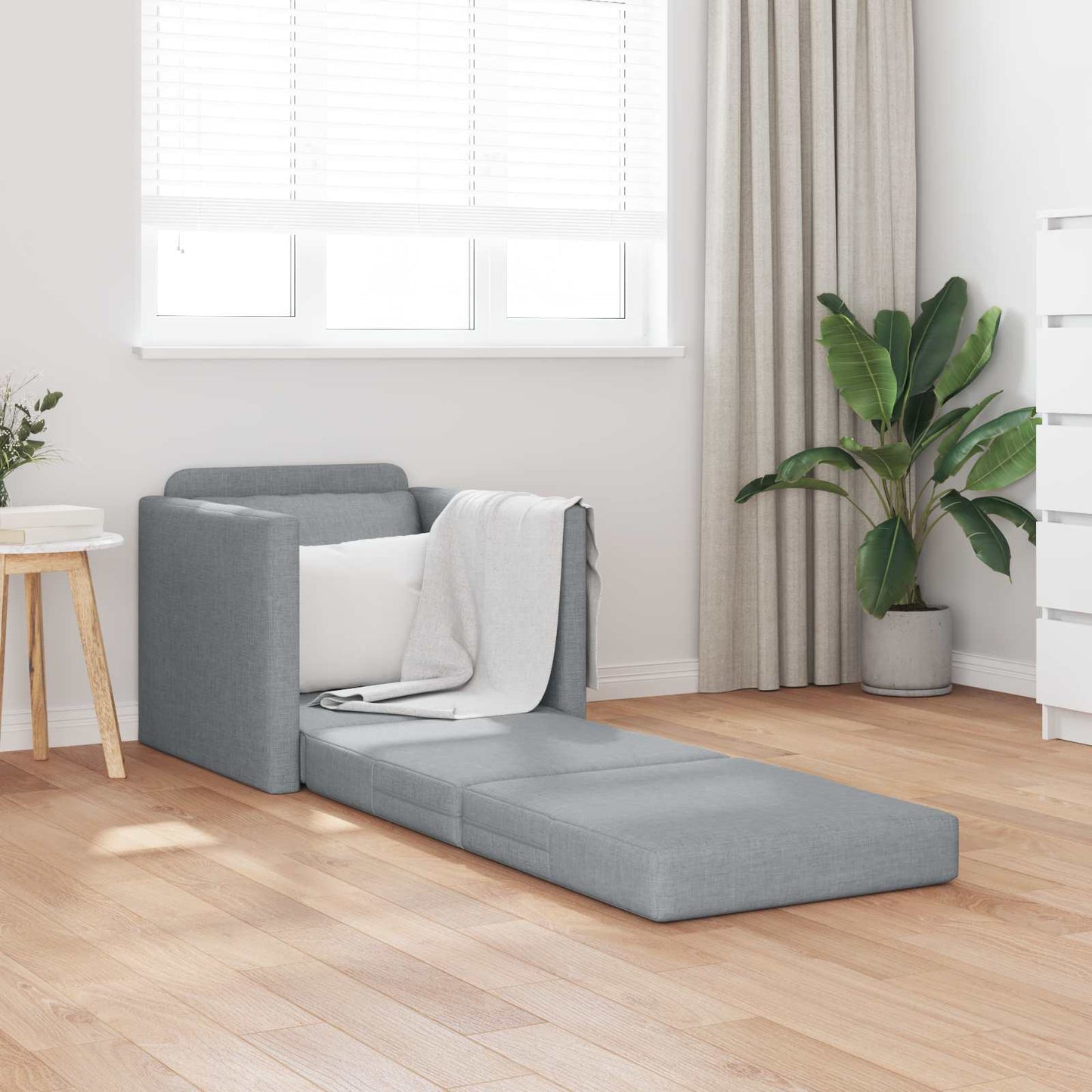 vidaXL Κρεβάτι καναπές 60cm Ανοιχτό γκρι ύφασμα