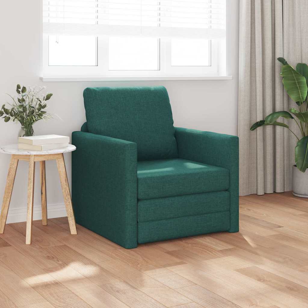 vidaXL Κρεβάτι καναπές 60cm Σκούρο Πράσινο ύφασμα