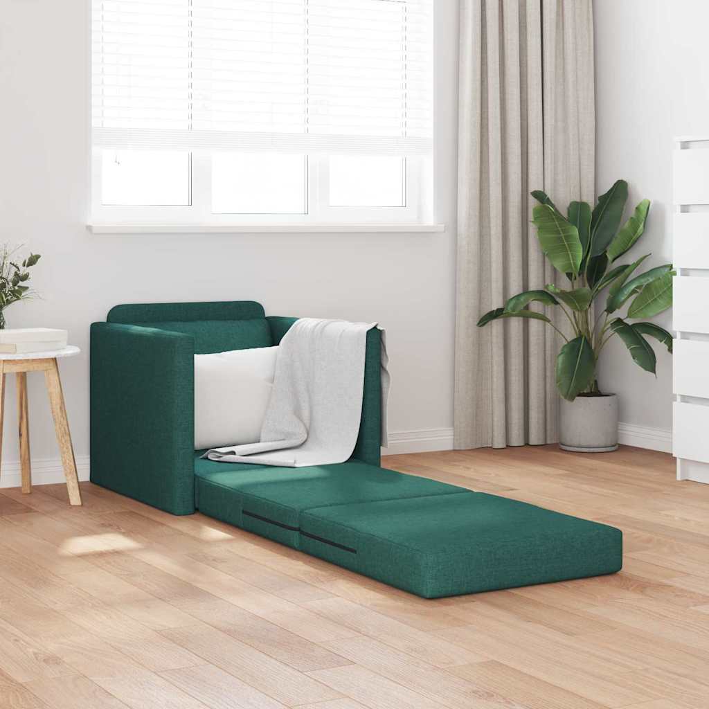 vidaXL Κρεβάτι καναπές 60cm Σκούρο Πράσινο ύφασμα