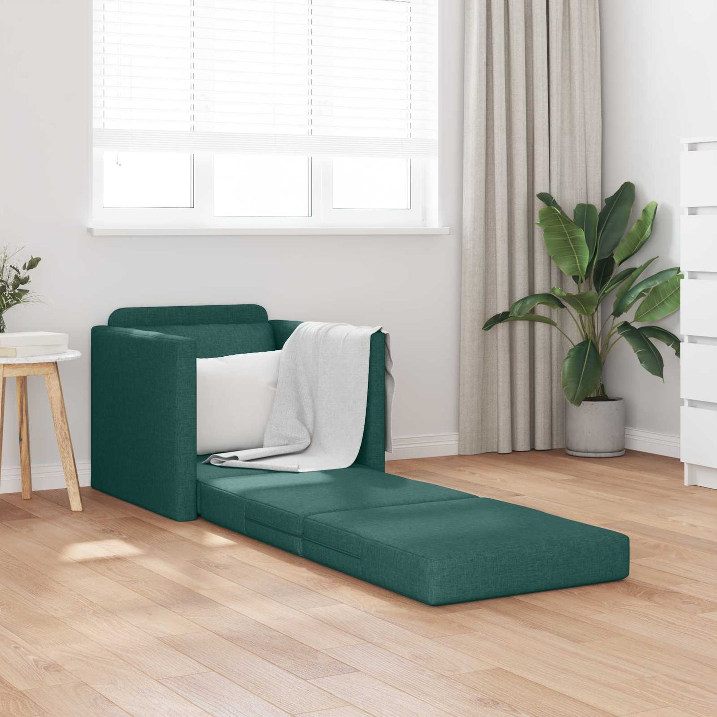 vidaXL Κρεβάτι καναπές 60cm Σκούρο Πράσινο ύφασμα