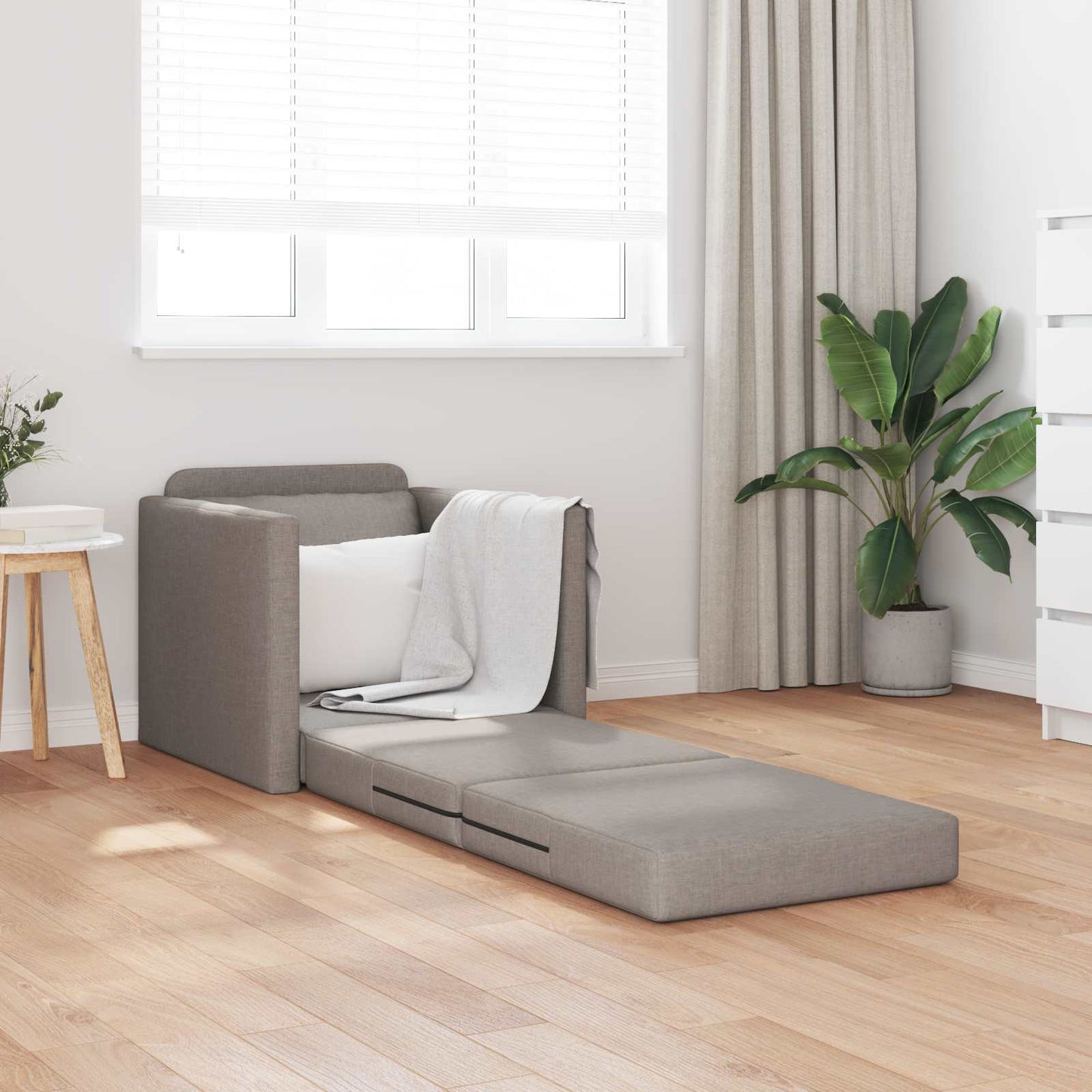 vidaXL Κρεβάτι καναπές Taupe 74 x 77 x 81 εκ. ύφασμα