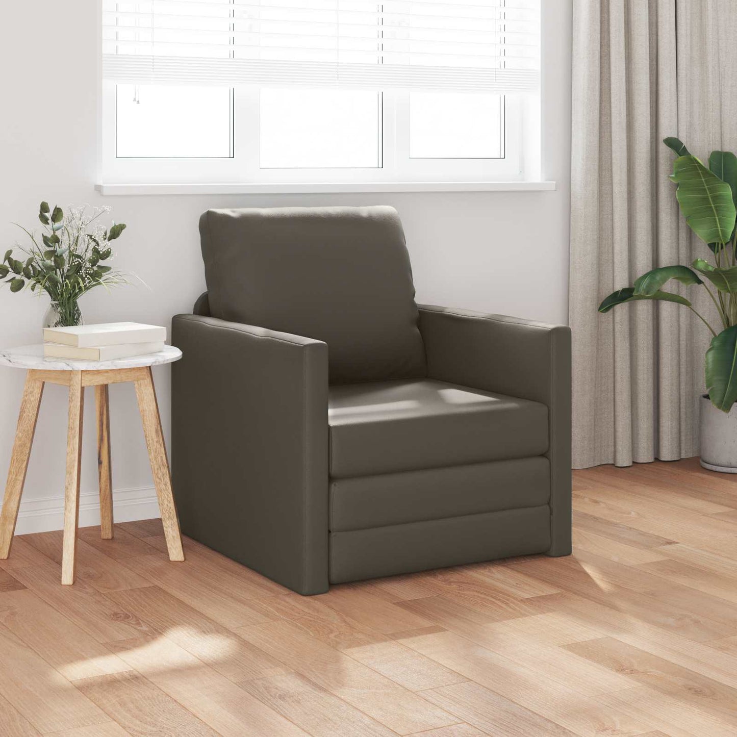 vidaXL Κρεβάτι καναπές 60cm Γκρι Δερματίνη