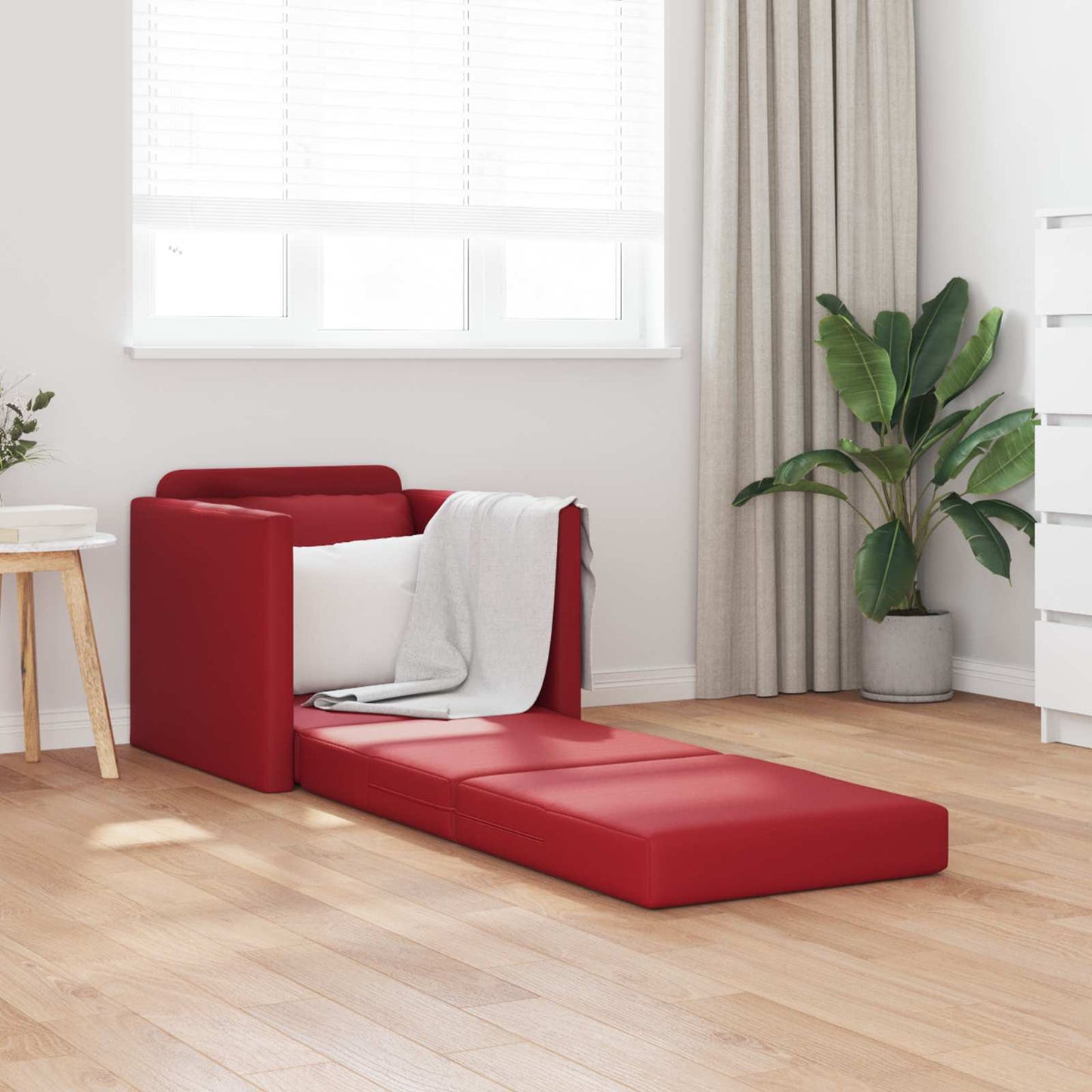 vidaXL Κρεβάτι καναπές 60cm Κόκκινο Δερματίνη