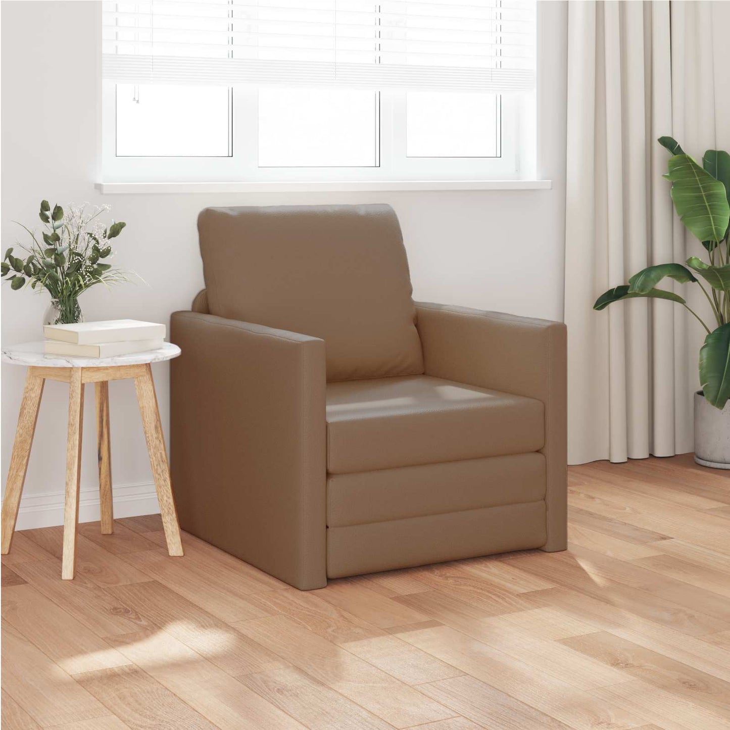 vidaXL Κρεβάτι καναπές 60cm Καπουτσίνο Δερματίνη