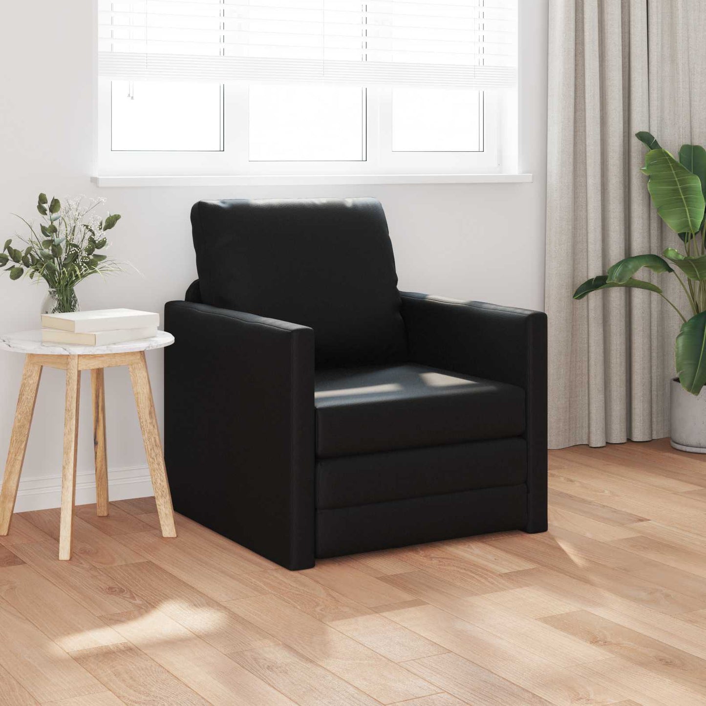 vidaXL Κρεβάτι καναπές 60cm Μαύρο Δερματίνη