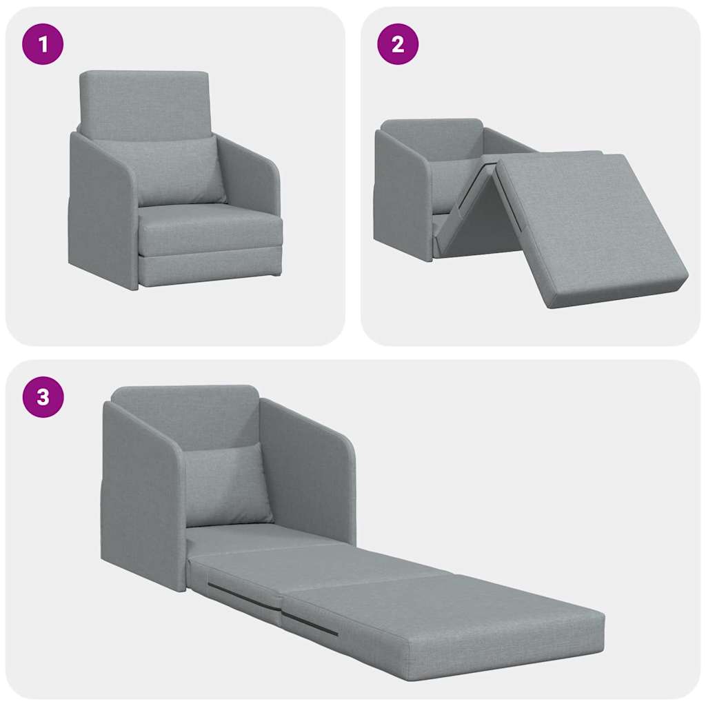 vidaXL Κρεβάτι καναπές 60cm Ανοιχτό γκρι ύφασμα