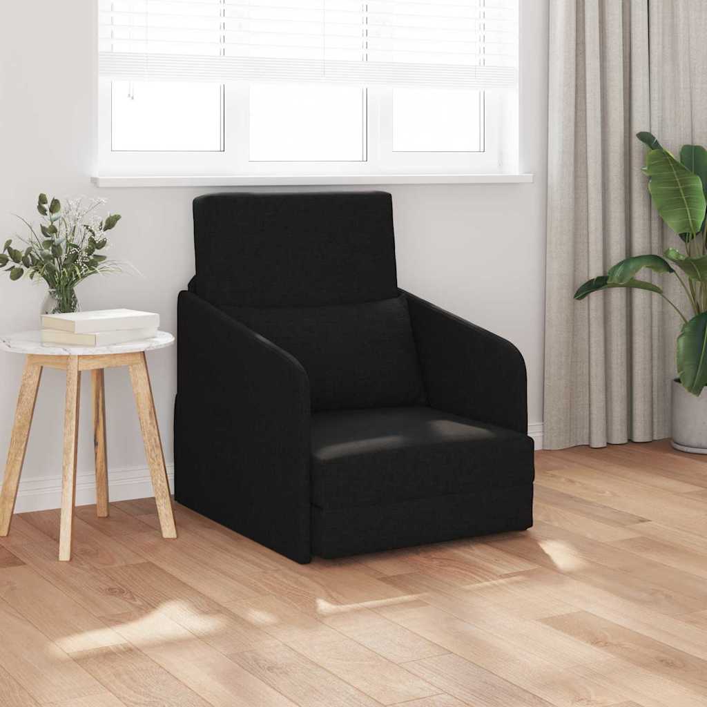 vidaXL Κρεβάτι καναπές 60cm Μαύρο ύφασμα