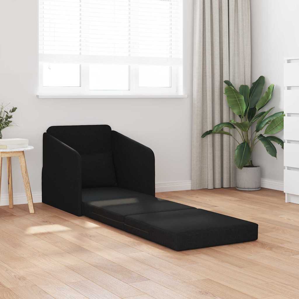 vidaXL Κρεβάτι καναπές 60cm Μαύρο ύφασμα